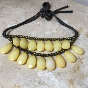 Anthropologie Resin and fabric tie tiered necklace